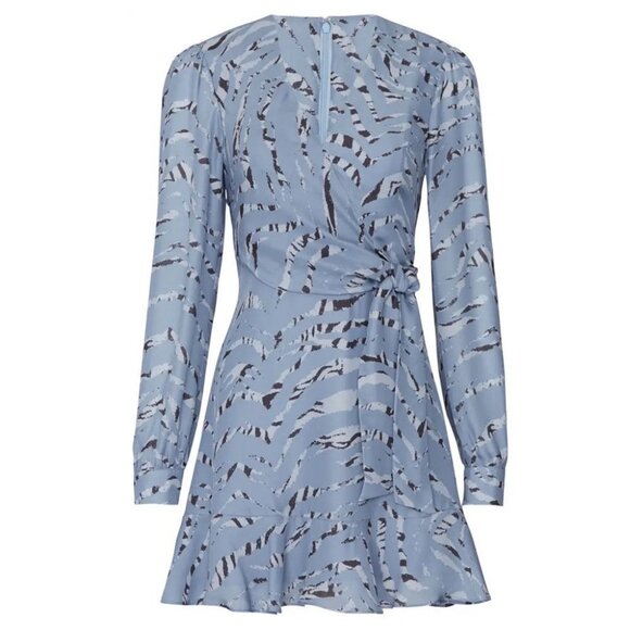 Parker Silk Long Sleeve Ruffle Mini Dress Size 18 Arctic Tiger Print Summer Boho - Picture 13 of 15